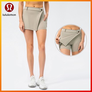 Lululemon ใหม่ กระโปรงกีฬา โยคะ สองชิ้น ป้องกันแสงสะท้อน กระเป๋าด้านข้าง ยืดหยุ่น พอดี กระโปรงเทนนิส 22440