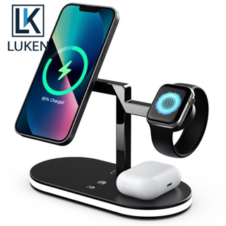 Luken แท่นชาร์จโทรศัพท์มือถือไร้สาย 15W Qi 3 In 1 สําหรับ Airp Watch iP 14 13 12 Pro Max