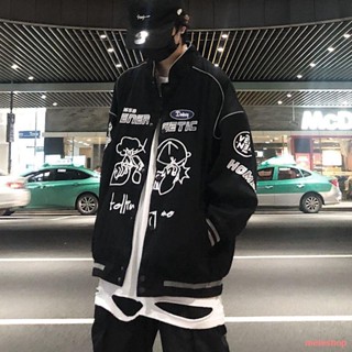 พร้อมส่ง🌱ใหม่ High Street Jacket Loose Graffiti พิมพ์เสื้อเบสบอล