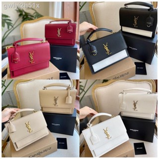 ▲2022 New Saint Laurent ysl sunset womens Chain bag casual all-match Gold Label one shoulder messenger bag