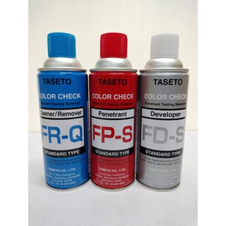 TASETO สเปรย์ตรวจสอบรอยร้าว 420ML. น้ำยาเช็ครอยร้าว FR-Q สีฟ้า FP-S สีแดง FD-S สีขาวเทา