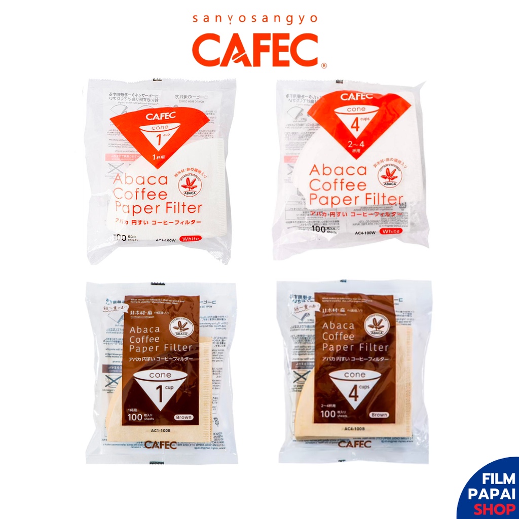 CAFEC Abaca Coffee Paper Filter กระดาษกรองกาแฟ ดริปกาแฟ ทรงกรวย