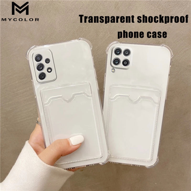 2in1 เคสกันกระแทกเคสใส่บัตร เคสซิลิโคนใส Samsung ss Galaxy A16 A06 A05 A05s A15 A14 A72 A55 A54 A35 A34 A53 A52 A52s A42 A33 A32 A22 A23 A13 A12 A03s A02 A02s M32 M12 5G