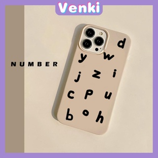 VENKI - Case For iPhone 14 Pro Max Soft TPU Candy Case Creative Letters Glossy Khaki Camera Protection Shockproof For iPhone 13 12 11 Pro Max 7 8 Plus X XR