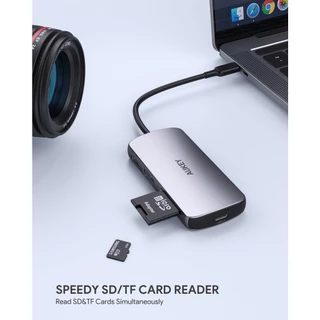 AUKEY CB-C85 USB C Hub ฮับ 8-in-1 with 4K HDMI, USB 2.0. USB 3.0, 100W PD Charging, SD&Micro SD Card Reader รุ่น CB-C85