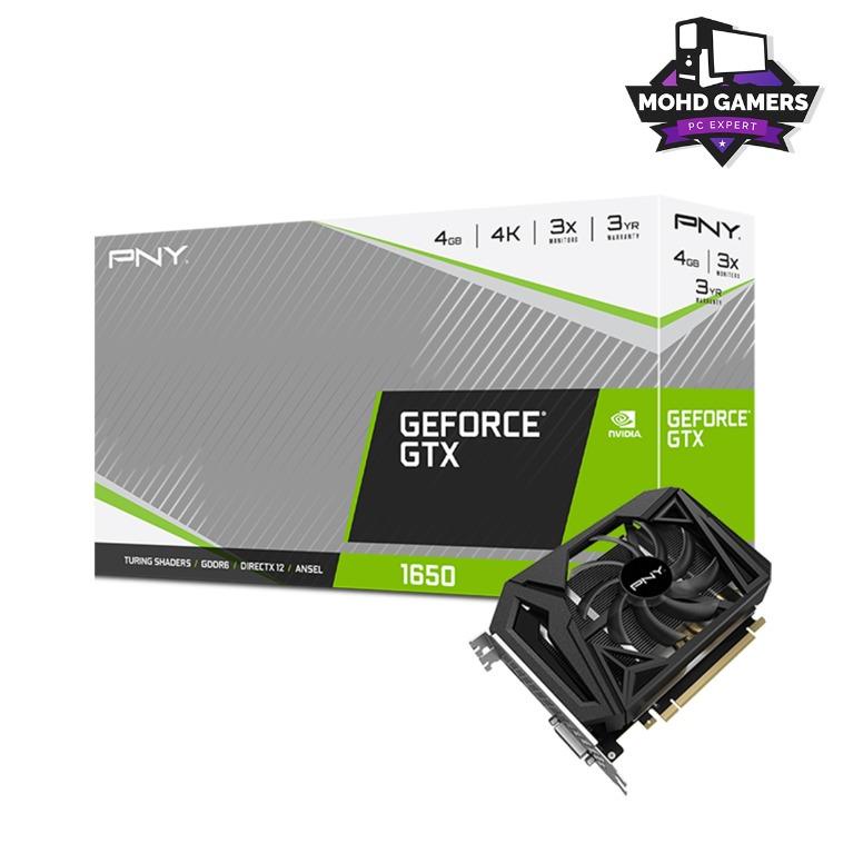 Pny GeForce GTX 1650 4GB GDDR6 พัดลมเดี่ยว