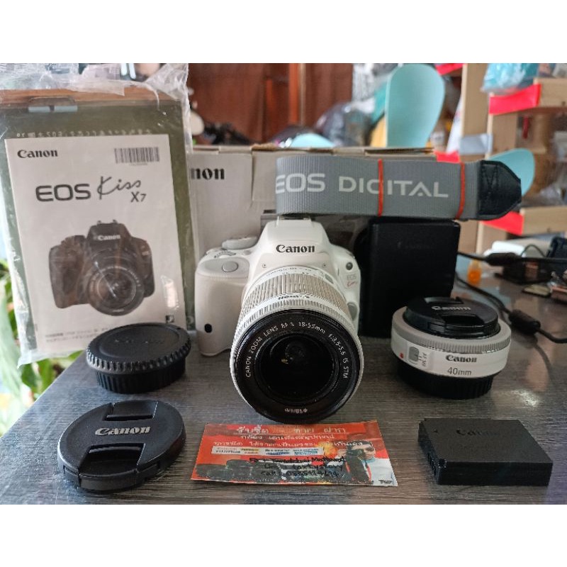กล้อง Canon Kiss X7 (100D) + 18-55 F3.5-5.6 IS STM + 40 F2.8 STM กล้องมือสอง เลนส์มือสอง