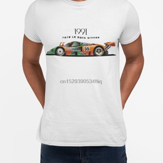 เสื้อยืด ผ้าฝ้ายแท้ พิมพ์ลายรถแข่ง Mazda 787B 1991 สไตล์วินเทจ ฮิปฮอป คลาสสิก เข้าได้กับทุกชุด