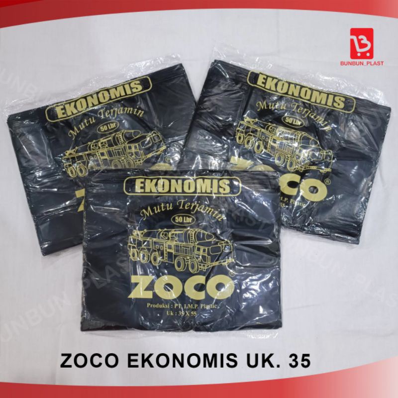 ZOCO ECONOMIC UK ถุงพลาสติก. 35 สีดํา