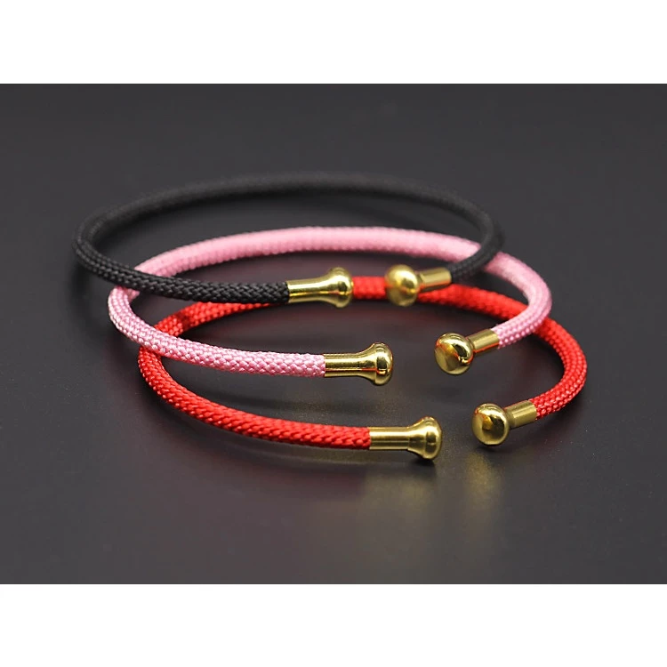 สร้อยข้อมือรูปตัว C แบบเปิด ประดับลูกปัด สีแดงและสีทอง thumbnail 11