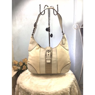 アイボリー×レッド COACH コーチ カムデン レザー ジップ F71692 DEN