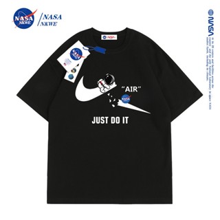 2023 เสื้อยืดแขนสั้น ผ้าฝ้าย ทรงหลวม ลาย NASA แฟชั่นฤดูใบไม้ผลิ และฤดูร้อน สําหรับผู้ชาย และผู้หญิง_37