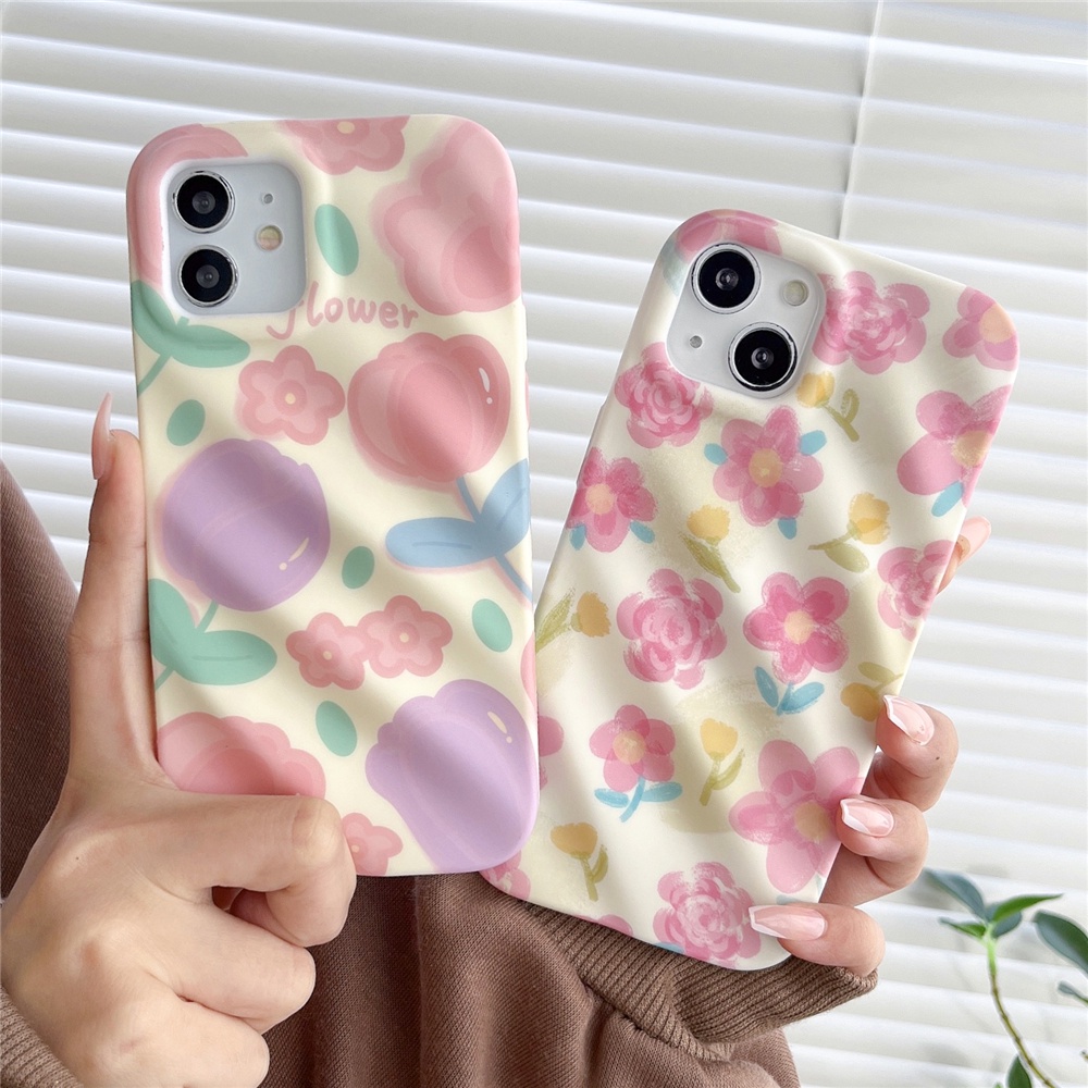เคสโทรศัพท์มือถือ ซิลิโคนนิ่ม ลายดอกไม้ สําหรับ iPhone 11 12 13 14 Pro Max 14 Plus