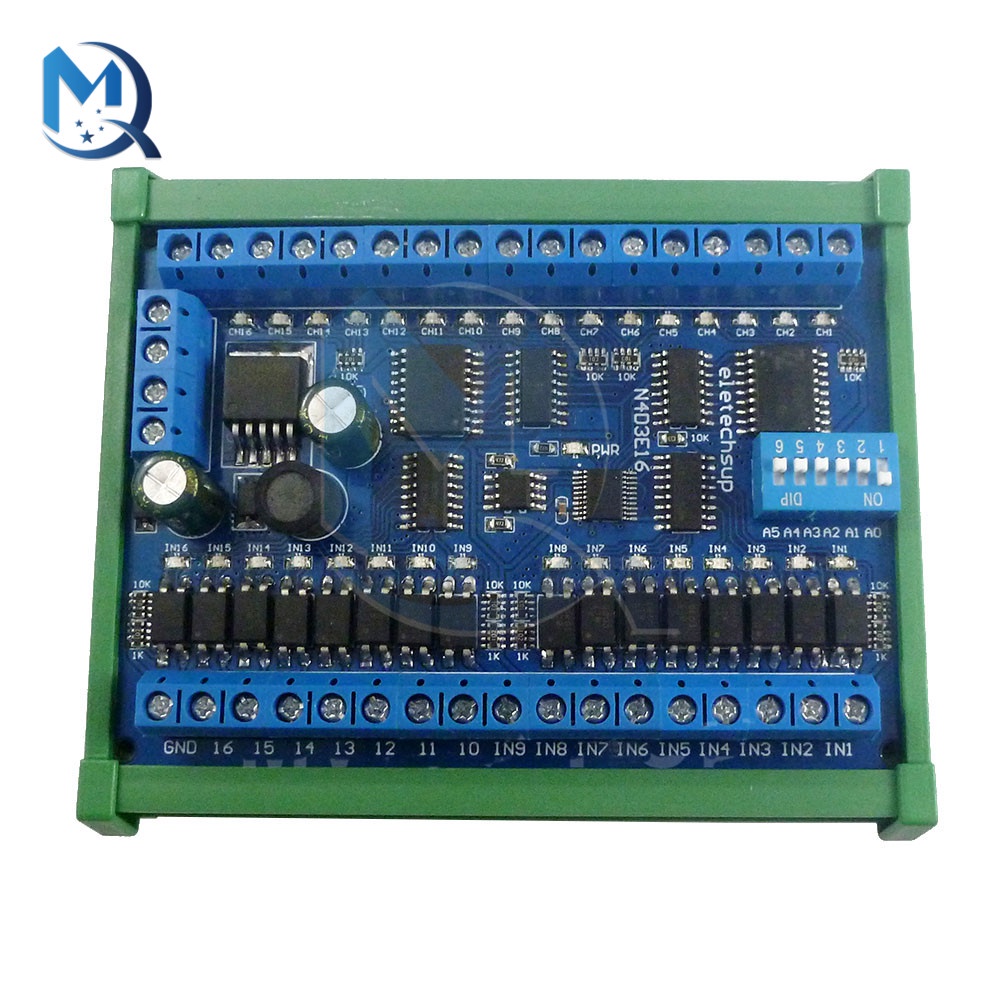 DC 12V 24V Expansion Board 300MA Current 16 in 16 out RS485 Remote Control Switch PLC IO Expansion Board Modbus RTU Modu