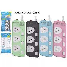 [ของแท้][สินค้าประกันศูนย์ 3 ปี] Melon ปลั๊กไฟ MLP-703 รุ่น 3 เต้ารับ 2300W มีสวิตช์เปิดปิดแยก ไฟ LE