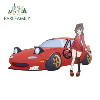 Earlfamily สติกเกอร์ไวนิล ลายกราฟฟิตี้ Megumin JDM กันน้ํา กันแดด ขนาด 13 ซม. x 8.3 ซม. สําหรับติดตกแต่งรถยนต์