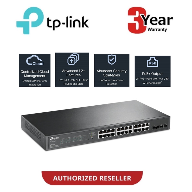 TP-Link TL-SG2428P JetStream 28-Port Gigabit Smart Switch พร้อม PoE 24-Port+ (TL-SG2428P)