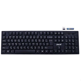NENมาใหม่🚀ส่งเร็ว🚀OKER คีย์บอร์ดไร้สาย 104 คีย์ ดีไซน์เรียบง…