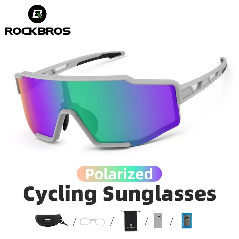 ROCKBROS แว่นตากันแดด เลนส์โพลาไรซ์ ป้องกันรังสียูวี น้ําหนักเบา ใส่สบาย สําหรับขี่จักรยาน ตั้งแคมป์