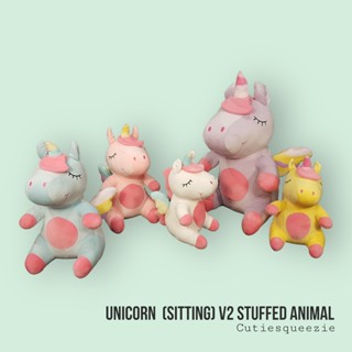 ตุ๊กตาม้าพาสเทล(ม้ายูนิคอร์น) ท่านั่ง เวอร์ชั่น 2 Unicorn (Sitting) V.2