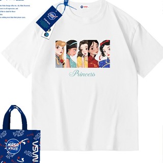 เสื้อยืดแขนสั้น พิมพ์ลายการ์ตูน NASA ทรงหลวม พลัสไซซ์ สําหรับผู้หญิง ใหม่_45