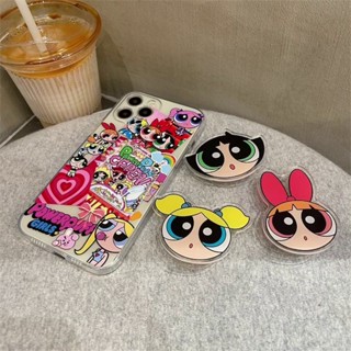 Milai ตัวยึดถุงลมนิรภัย Powerpuff Girls ตัวยึดการ์ตูน เหมาะสําหรับเคสโทรศัพท์ทุกรุ่น สติกเกอร์ด้านหลัง ตัวยึดพับได้ เครื่องมือที่มีประโยชน์ สําหรับถ่ายทอดสด