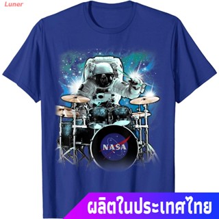 Luner เสื้อยืดยอดนิยม NASA Space Drum Playing Astronaut T-Shirt Teen Anime Print Fashion Pattern T-shirt  เสื้อยืดเ_04