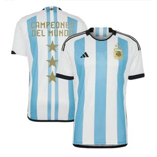 เสื้อกีฬาแขนสั้น ลายทีมชาติฟุตบอล Argentina Jersey Home Champion Edition 2022 ชุดเหย้า สําหรับผู้ชาย