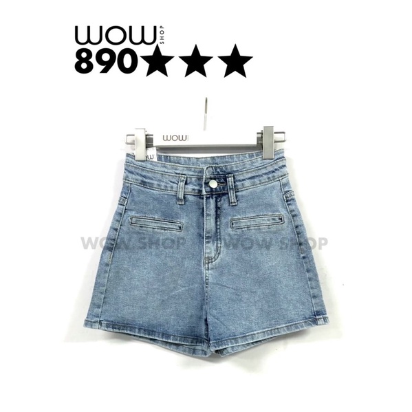 (s-xl) กางเกงยีนส์ขาสั้นผ้ายืด มีหลายแบบ ป้าย wow shop #3blackstar