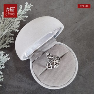 MT แหวนเงินแท้ รูปหัวกะโหลก งานรมดำ ไซส์: 52, 55, 57 Solid 925 Sterling Silver Ring (sr150) MT Jewelry มณีธารา