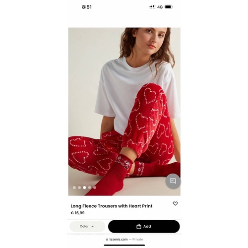 TLWTR.Tezenis Pants กางเกงผ้าสีแดง ผ้ายืด