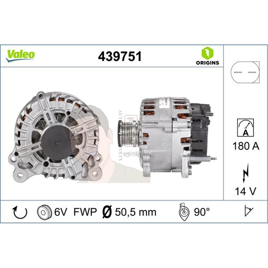 439751 ไดชาร์จ Valeo รุ่น VW T5 2009-2015 180A