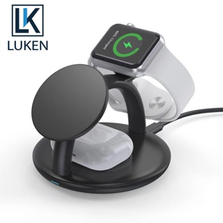 Luken 3 in 1 แท่นชาร์จแม่เหล็กไร้สาย IP 14 13Pro MAX สําหรับ Apple Watch Airp Pro