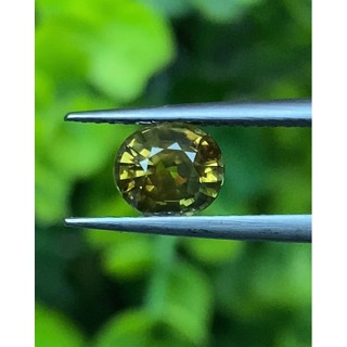 พลอย บุษราคัม yellow sapphire 1.20 กะรัต (Cts.) ดิบ Unheated พลอยแท้ อัญมณีมงคลประจําวันเกิด เครื่องประดับพลอย