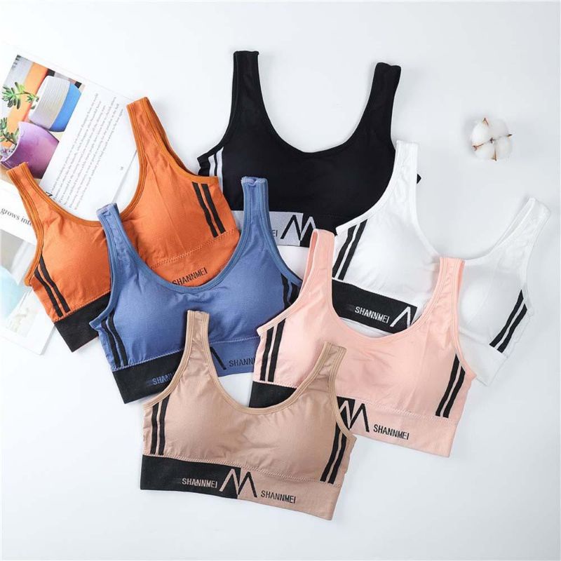 สปอร์ตบราMผ้าทอนิ่มอก32-38 ใส่ได้กระชับสัดส่วนเพิ่มความคล่องตัวในการเคลื่อนไหวมั่นใจในทุกลีลาทวงท่ากีฬาโยคะแทนเสื้อครอป