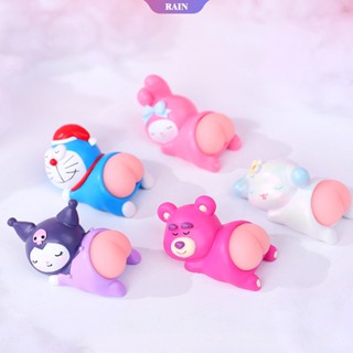 โคมไฟกลางคืน ลายการ์ตูนอนิเมะ Sanrio Kuromi My Melody Cinnamoroll Strawberry Bear Butt Series 3D ขนาดเล็ก สําหรับตกแต่งห้องเด็ก [RAIN]