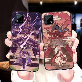 เคสโทรศัพท์มือถือ ซิลิโคนนิ่ม TPU กันกระแทก ลาย Genshin Impact สีดํา สําหรับ Realme 5 5i 5S 6 6i 6S 7 8 9 10 Pro 7i 8S 9i C2 C11 C15 C17 C21 C21Y C25Y V11 X2 XT