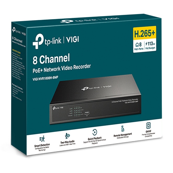 [ประกัน 3ปี] TP-Link VIGI NVR1004H-4P,VIGI NVR1008H-8MP Network Video Recorder NVR - HITECHUBON #1