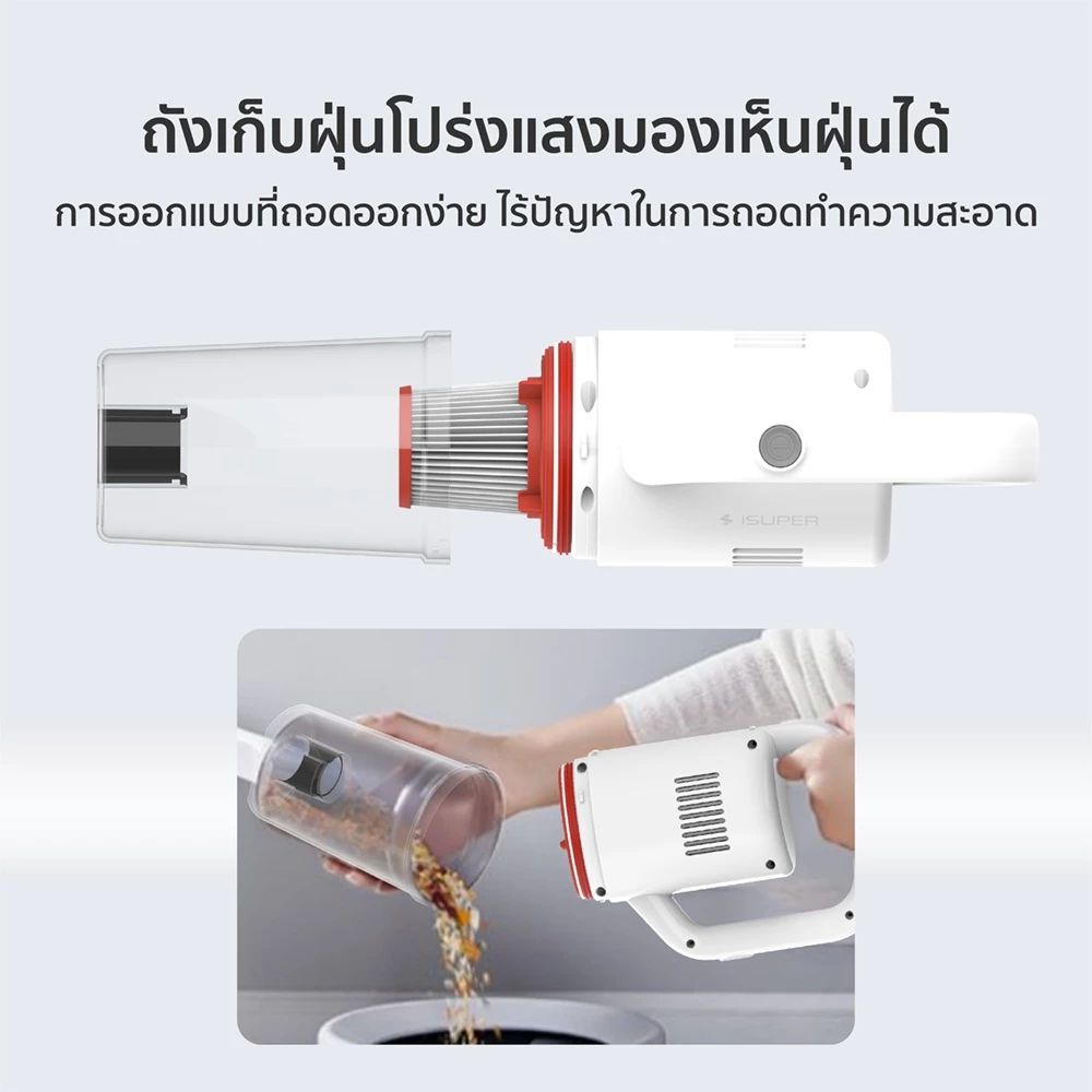 KENTO LITE เครื่องดูดฝุ่นไร้สาย 35500pa Vacuum Cleaner เครื่องดูดฝุ่น ดูดไรฝุ่น  3in1 หัวต่อ 16ชิ้น รับประกัน 1ป thumbnail 5
