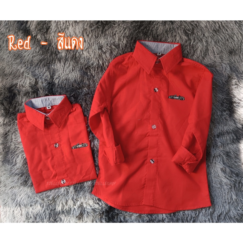 porche สีแดง เสื้อเชิ้ต แขนยาวเด็ก ใส่แล้วหล่อ สินค้าคุณภาพครับ By TJElleshop