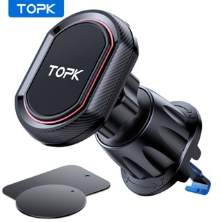 Topk D37 ที่วางโทรศัพท์ในรถยนต์ พร้อมตะขอคลิประบายอากาศ 360° อุปกรณ์เมาท์ขาตั้ง หมุนได้ สําหรับวางโทรศัพท์มือถือ