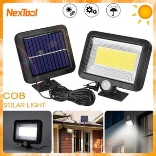 Nextool 56/100/120/128 LED ไฟพลังงานแสงอาทิตย์ ไฟฉุกเฉิน ไฟภายนอกอาคาร Solar ใช้พลังงานแสงอาทิตย์ ไฟติดผนัง สวน COB LED โคมไฟถนนโซล่าเซลล์ กันน้ำได้ ทนความร้อน ของแท้ 3 Mode Outdoor Solar Wall Light