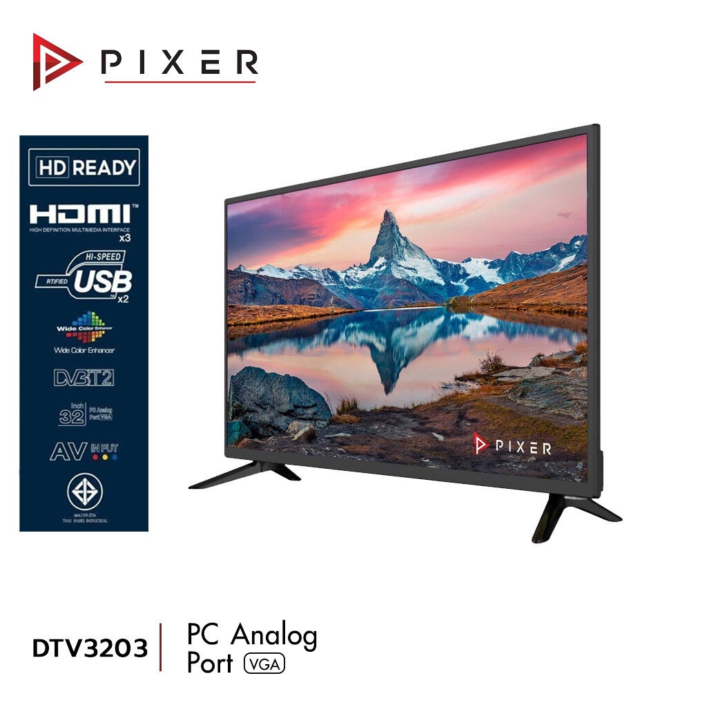 Pixer TV Digital 32 inch Model DTV-3203 ทีวี 32 นิ้ว ภาพคมชัด คุณภาพ Full HD รับประกันสินค้า