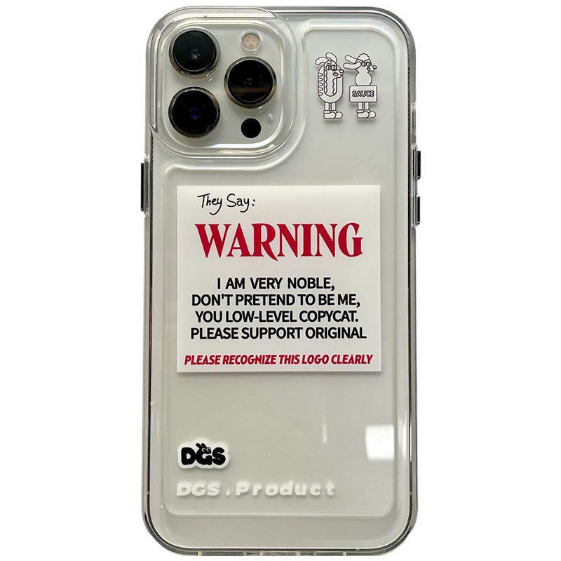 SANRIO Warning DGS เคสโทรศัพท์มือถือแบบแข็ง ใส กันกระแทก ลายซานริโอ้ สําหรับ iPhone 14 11 13 12 X XS Pro Max xr Mini xr 7 Samsung Galaxy S22 ultra plus