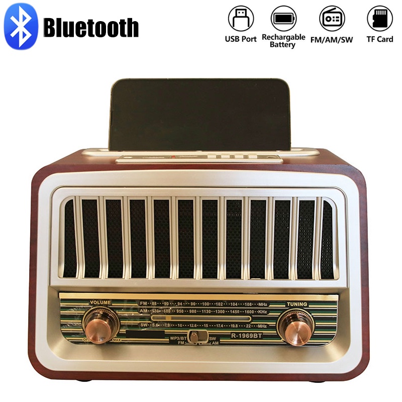 Retro Portable Full Band Radio FM/AM/SW Radio Receiver Wireless