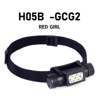 Wurkkos H05B ไฟหน้า LED 3 XPG3 สีขาว 3 ชิ้น และไฟหน้า LED 18650 สีแดง 2 ชิ้น