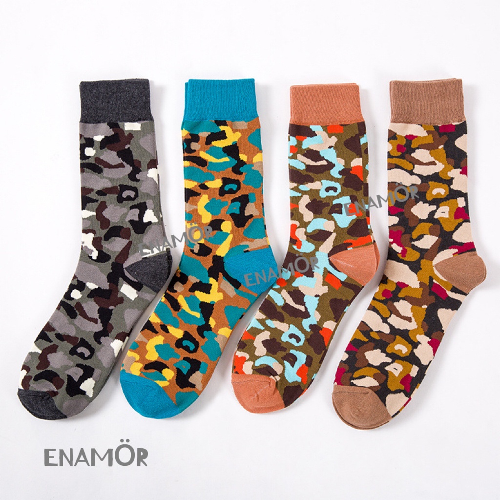 ผู้ชาย CAMOUFLAGE SOCKS STOKIN LELAKI STREETWEAR SOCKS EXCELLENT BREATHABILITY & STRETCH SOCKS MEN