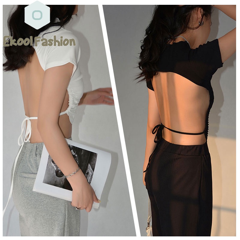 เสื้อยืดครอปสุดเซ็กซี่ มัดเอว ใส่เที่ยว