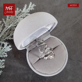 MT แหวนเงินแท้ รูปงูเลื้อย งานรมดำ ไซส์: 54 Solid 925 Sterling Silver Ring (sr203) MT Jewelry มณีธารา