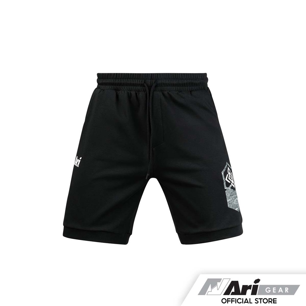 ARI X INDIGOSKIN SHORTS - BLACK/WHITE กางเกง อาริขาสั้น อินดิโก้สกิน สีดำ